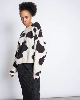 JAN N JUNE JAN 'N JUNE Damen vegan Maxirock Aus Netzstoff Smuk Dunkler Leo-Print – Produktbild 1 von 1