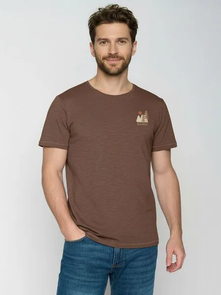 GreenBomb GREENBOMB Wild Pines Spice - Sportliches T-Shirt aus Bio-Baumwolle / hochwertiger Print / GOTS / Fair & Vegan, Braun (earth wood), – Produktbild 1 von 4
