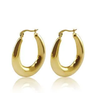 ELEKTROPULLI Ovale Creolen in 30 x 35 mm von Elektropulli, Gold, – Produktbild 1 von 1