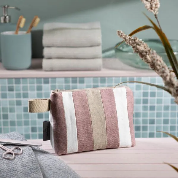 nahtur-design nahtur-design Kosmetiktasche aus 100% Leinen | Kleine Leinentasche, No_6 (rosa), – Produktbild 2 von 4