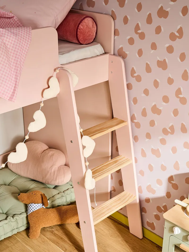 Vertbaudet Kinderbett mit Stauraum PLAYFUL Hochbett 90x190 cm, Rosa, – Produktbild 4 von 4