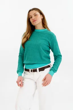 KOMODO KOMODO Damen vegan Pullover Hana Grün & Cyan – Produktbild 1 von 1