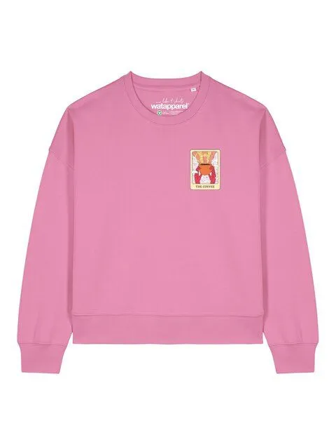 watapparel watapparel Sweatshirt Frauen Tarot The Coffee, Bubble pink, – Produktbild 1 von 2