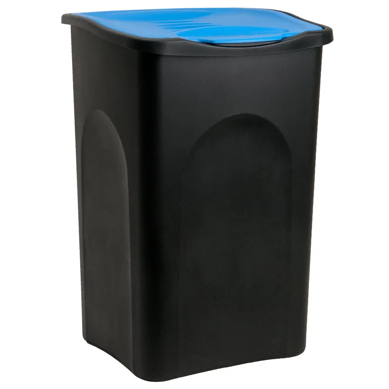 Casaria® Casaria Deuba Mülleimer Schwarz/Blau Kunststoff 50L – Produktbild 1 von 1