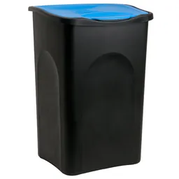 Casaria® Casaria Deuba Mülleimer Schwarz/Blau Kunststoff 50L – Produktbild 1 von 1