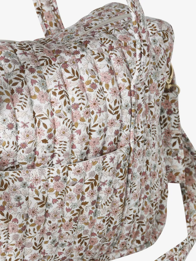 Vertbaudet Wickeltasche aus Baumwoll-Musselin JOIOSA, Wollweiß geblümt, – Produktbild 4 von 4
