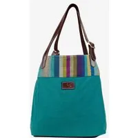 Dragolina Dragolina Shopper Miss Eve mit Webstoff der Pwo Karen, Petrol (blaugrün), – Produktbild 1 von 1