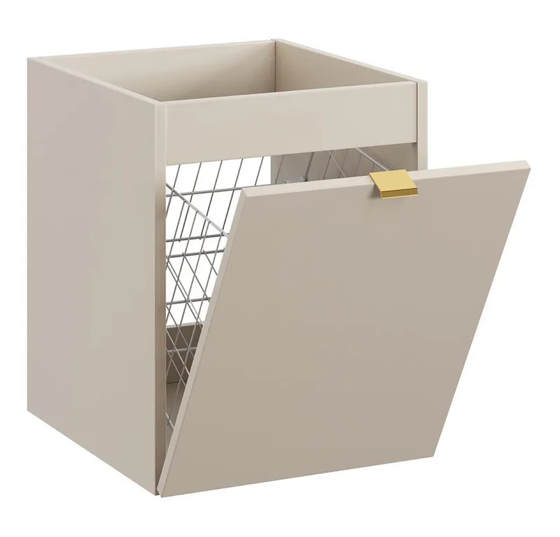 Lomadox Unterschrank DURANGO-56 40 cm breit mit Wäschekorb, Weiß, – Produktbild 1 von 5