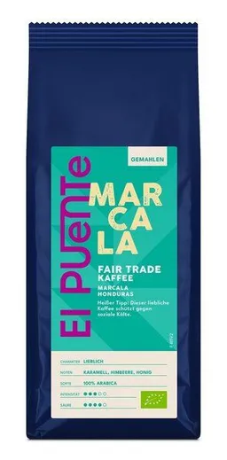 El Puente El Puente Marcala - Bio-Kaffee gemahlen 250 g | Fair Trade | Bio-zertifiziert | Vegan | Glutenfrei – Produktbild 1 von 1