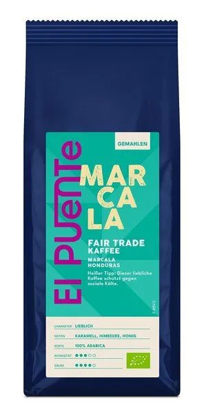 El Puente El Puente Marcala - Bio-Kaffee gemahlen 250 g | Fair Trade | Bio-zertifiziert | Vegan | Glutenfrei, Mehrfarbig, – Produktbild 1 von 1