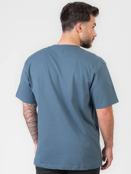 COREBASE COREBASE T-Shirt "BoxFit" aus 100% Bio-Baumwolle, Baltic sea (blau), – Produktbild 3 von 3