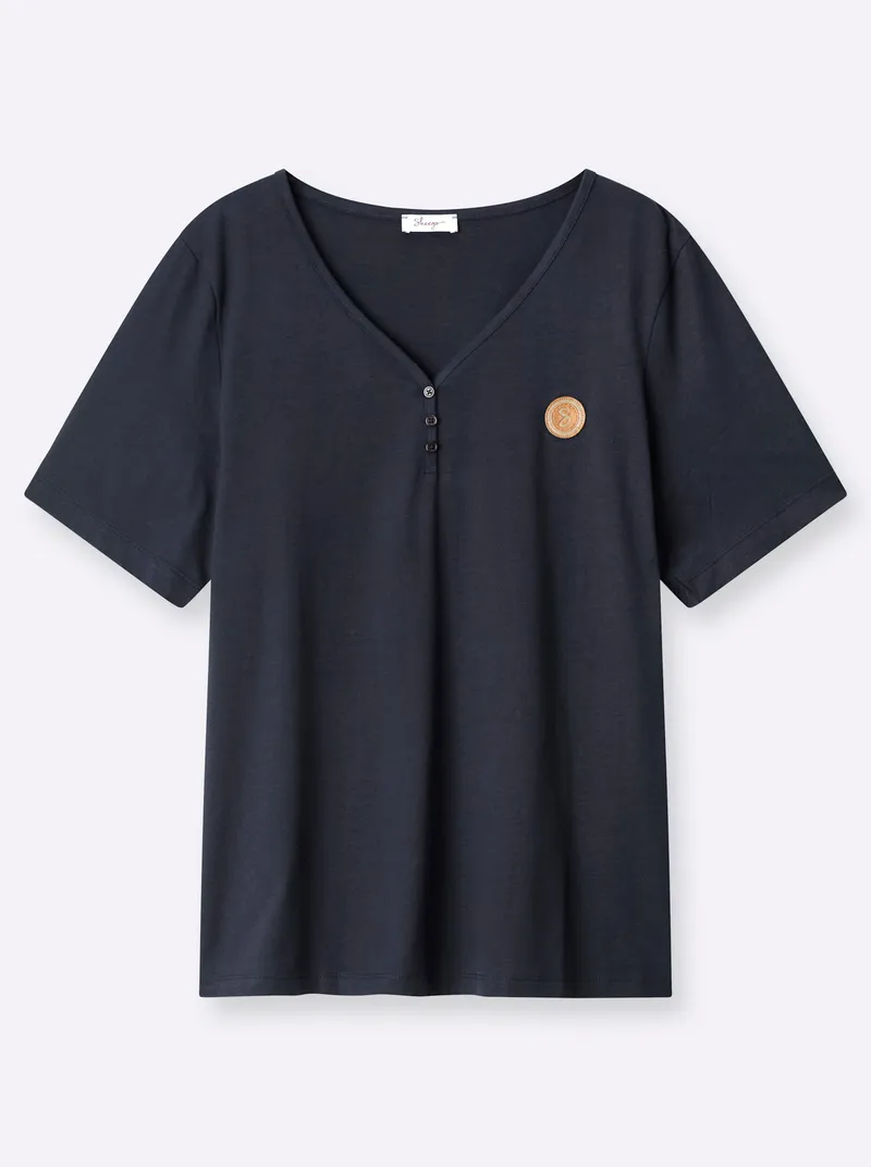 sheego V-Shirt tiefblau, Tiefblau, – Produktbild 2 von 2