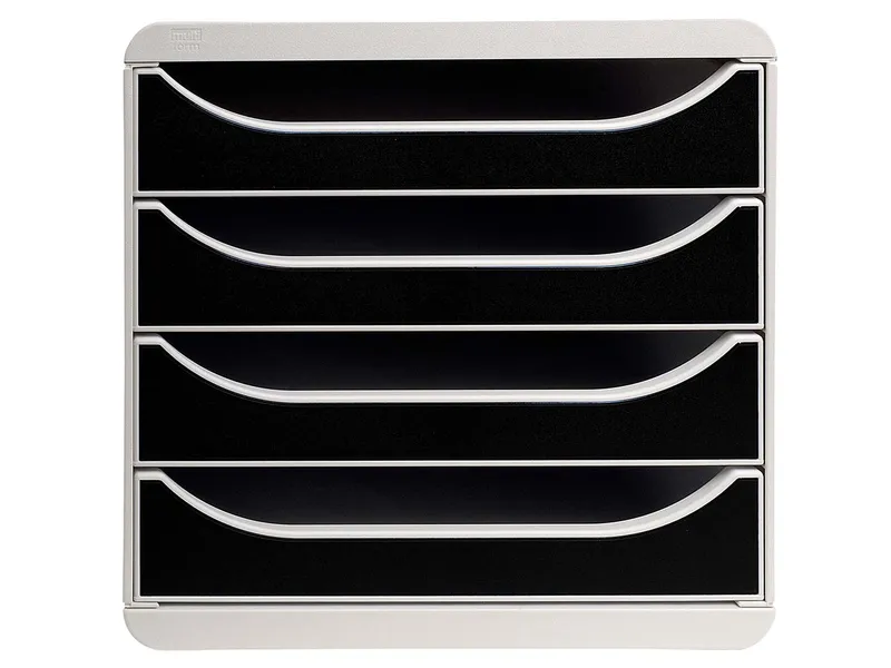 Exacompta Exacompta Schubladenbox "Office", DIN A4+, 4 Schubladen offen, schwarz – Produktbild 1 von 2