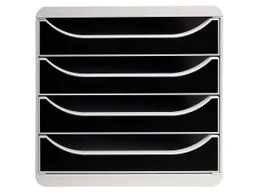 Exacompta Exacompta Schubladenbox "Office", DIN A4+, 4 Schubladen offen, schwarz – Produktbild 1 von 1