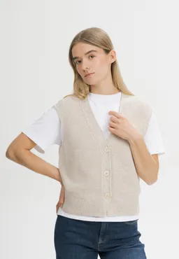 MELA MELA Strukturierte Strickweste Style BHOJA aus 100% Bio-Baumwolle – Produktbild 1 von 1