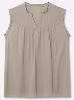 sheego Ärmellose Bluse sesam – Produktbild 1 von 1