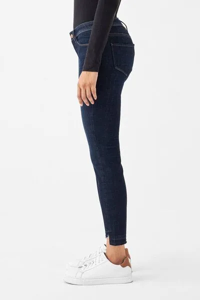 DAWN Damen Jeans MID SUN Slim Design Details DAWN Bio-Baumwolle, Dark blue, – Produktbild 3 von 5