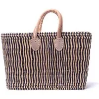 El Puente El Puente Souk-Tasche "Zebra" | Fair Trade & Handmade aus Marokko, Blau,natur, – Produktbild 1 von 1