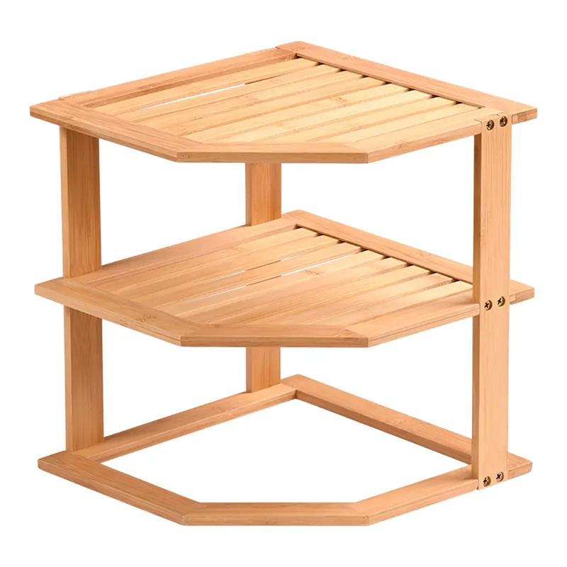 Kesper Eck-Küchenregal "Bambus", 2-etagig, Natur, – Produktbild 1 von 1