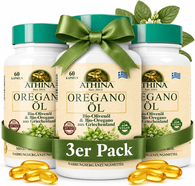 Athina Oregano Öl Vegan Bio 80% Carvacrol Kapseln – Produktbild 1 von 6