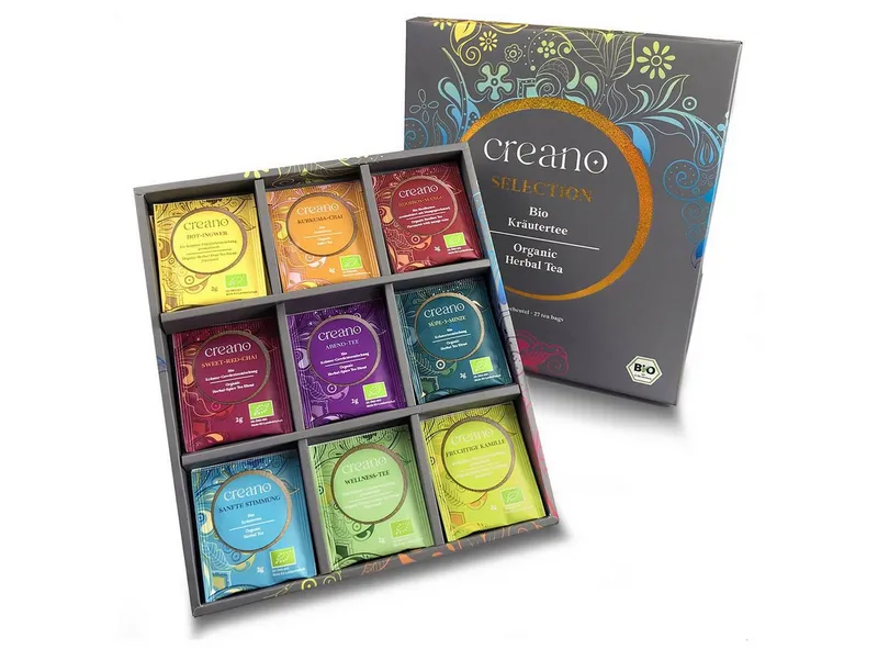 Creano Tee Bio Kräutertee Geschenkset 27 Bio-Teebeutel in 9 Sorten - 54g*, 1 x 27 St. – Produktbild 1 von 5