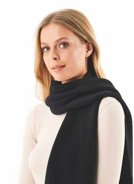 ORGANICATION ORGANICATION Unisex Strickschal aus Bio-Baumwolle, Black, – Produktbild 2 von 3