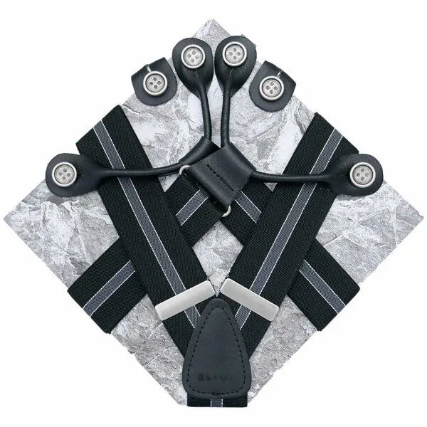 klYmp klYmp Hosenträger 'classic' gestreift, Schwarz, – Produktbild 1 von 1