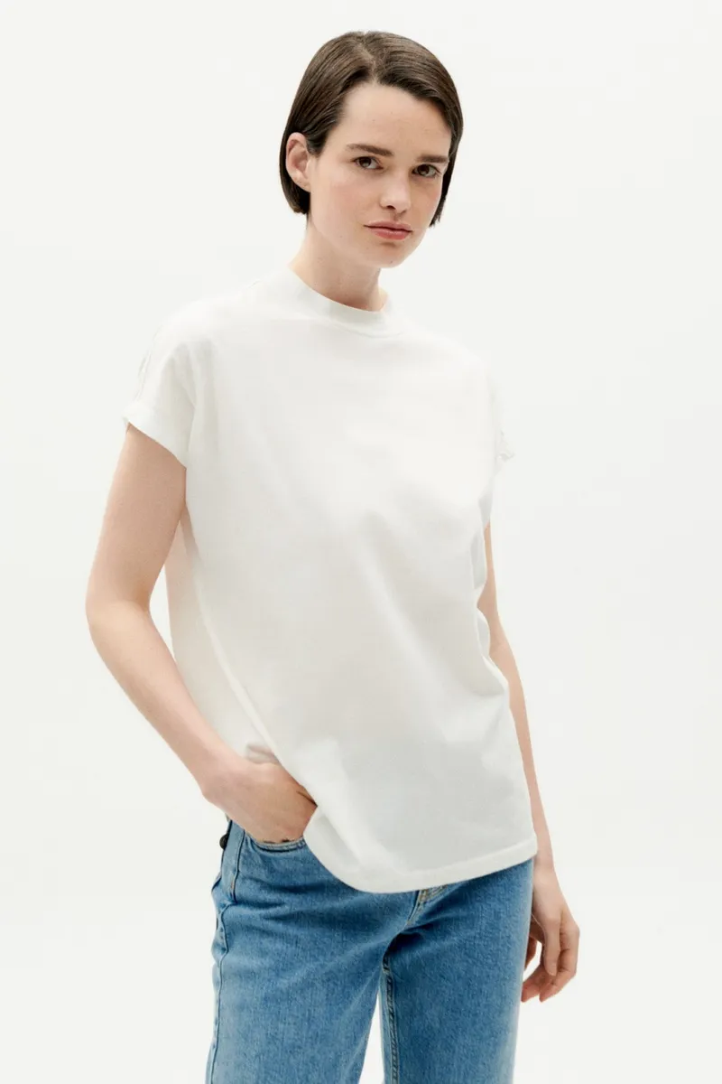 thinking mu Thinking MU Damen vegan Basic T-Shirt Volta Weiß, Weiß, – Produktbild 2 von 2