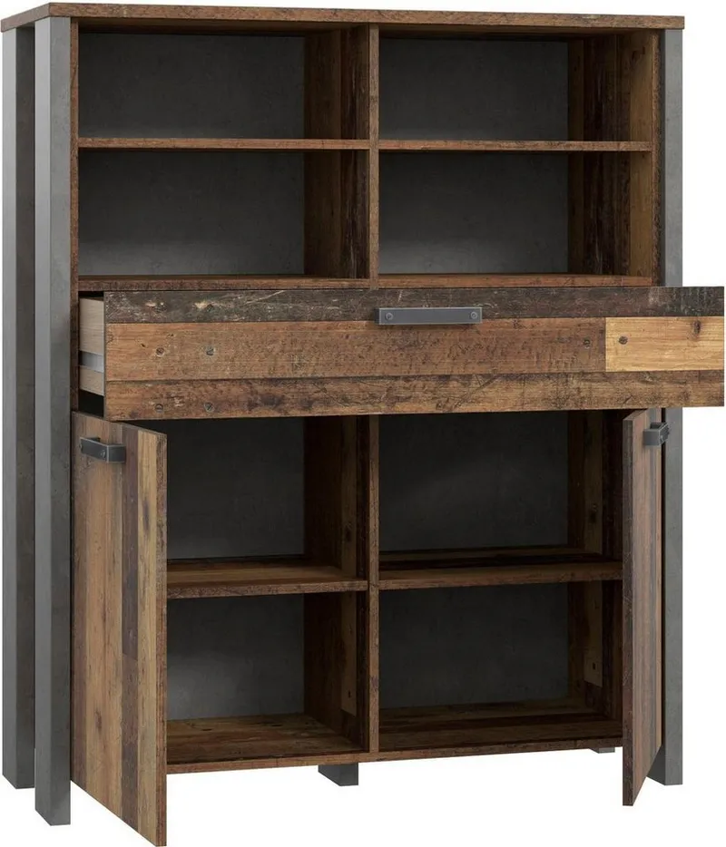 FORTE Highboard Clif, Breite 106 cm, Beige, – Produktbild 5 von 5