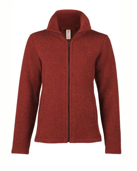 Engel Engel Damen Fleece-Jacke mit Reißverschluss Schurwolle, Terracotta-melange, – Produktbild 1 von 4