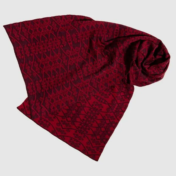 LANARTO slow fashion LANARTO slow fashion Schal Muster 'Fusion' zweifarbig gestrickt aus mulesingfreier Merinowolle, Rot, – Produktbild 1 von 3
