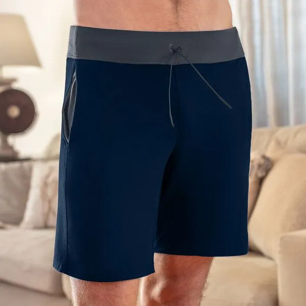 Dagsmejan Dagsmejan Herren Sleep Shorts Balance, Midnight blue (blau), – Produktbild 1 von 4