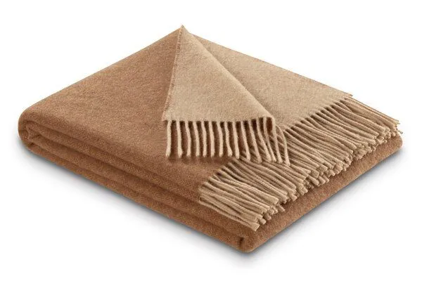 biederlack biederlack Plaid Wohndecke wunderschöne Farben Wolle-Kaschmir-Mix -jetzt in 2 Größen, Camel-beige neu 2026, – Produktbild 2 von 4