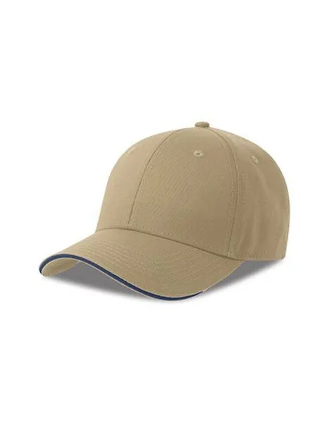 Atlantis Headwear Atlantis Headwear Damen / Herren Sport Cap Baumwolle Metallverschluss, Khaki/navy, – Produktbild 1 von 3