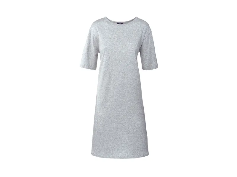 Living Crafts Living Crafts Bio-Damen-Nachthemd "Berit" mit Rundhalsausschnitt, grey melange, Gr. S – Produktbild 1 von 7