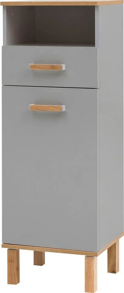 Schildmeyer Midischrank Füße aus Massivholz, Grau, – Produktbild 2 von 5