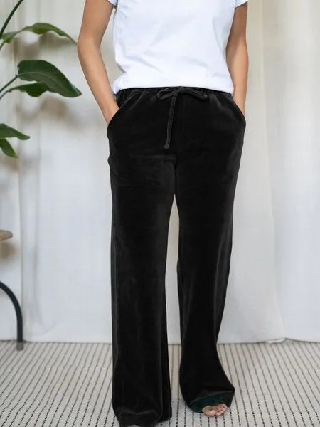 FUXBAU FUXBAU Frauen Samt Hose, Schwarz, – Produktbild 1 von 4