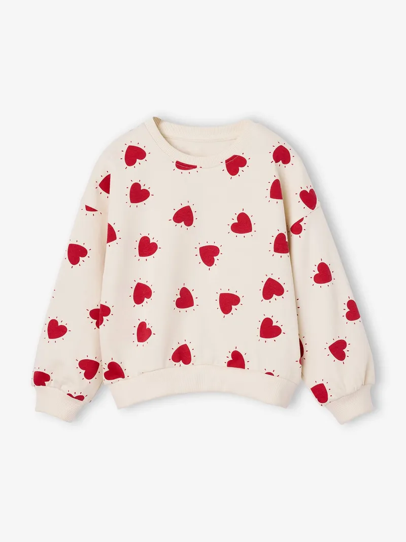 Vertbaudet Bedrucktes Sweatshirt Mädchen elfenbein, Elfenbein, – Produktbild 3 von 4