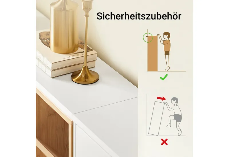 SoBuy Schuhschrank FSR183, Schuhschrank schmal, Flurschrank mit zusätzlichen Fächern Schuhschrank Schuhkipper mit 4 Klappen Schuhregal Schuhkommode, Weiß, – Produktbild 5 von 5