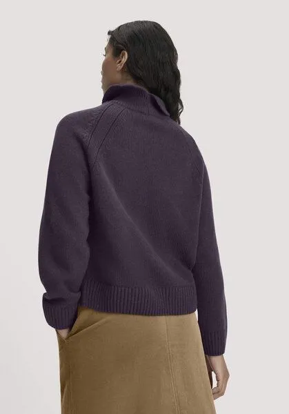 hessnatur hessnatur Strick Pullover Relaxed aus Bio-Merinowolle mit Bio-Baumwolle, Dunkle traube, – Produktbild 2 von 4
