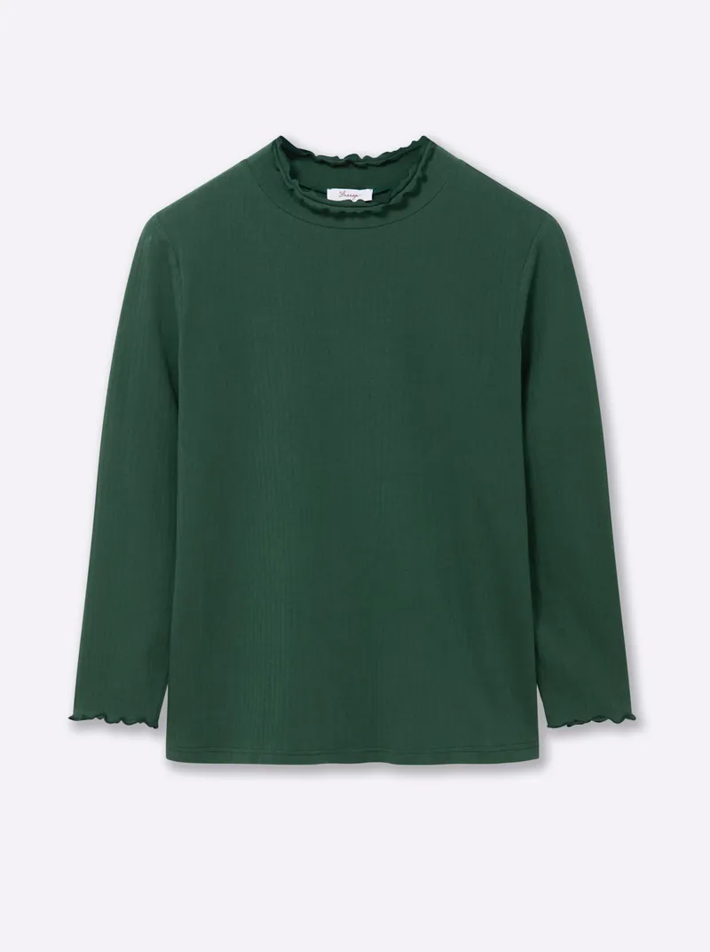 sheego Rollkragenshirt moos, Moos, – Produktbild 1 von 2
