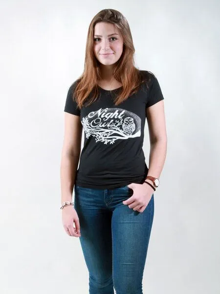 NATIVE SOULS Native Souls T-Shirt Damen - Night Owl, Schwarz, – Produktbild 1 von 1