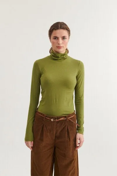 Basic Apparel Basic Apparel Rollkragenshirt - Joline T-Neck - aus Tencel, Grün (mayfly), – Produktbild 1 von 4