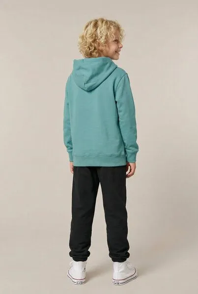 THE FACE OF ELEMENTS THE FACE OF ELEMENTS Essential - Relaxed Fit Kids Hoodie aus 100% Bio-Baumwolle, Seafoam (grün), – Produktbild 3 von 4