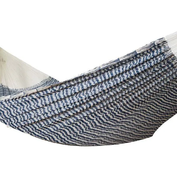 MacaMex MacaMex Solea Netzhängematte XL Baumwolle, Nautica (blau-weiß), – Produktbild 2 von 4