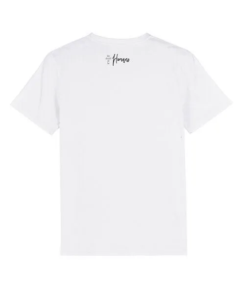 Human Family Human Family Bio Herren Sommer T-Shirt mit Rundhalsausschnitt "Maestro - Should be Humans", Weiss, – Produktbild 3 von 3