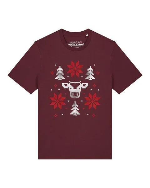 watapparel watapparel T-Shirt Unisex Christmas with love, Burgundy, – Produktbild 1 von 2