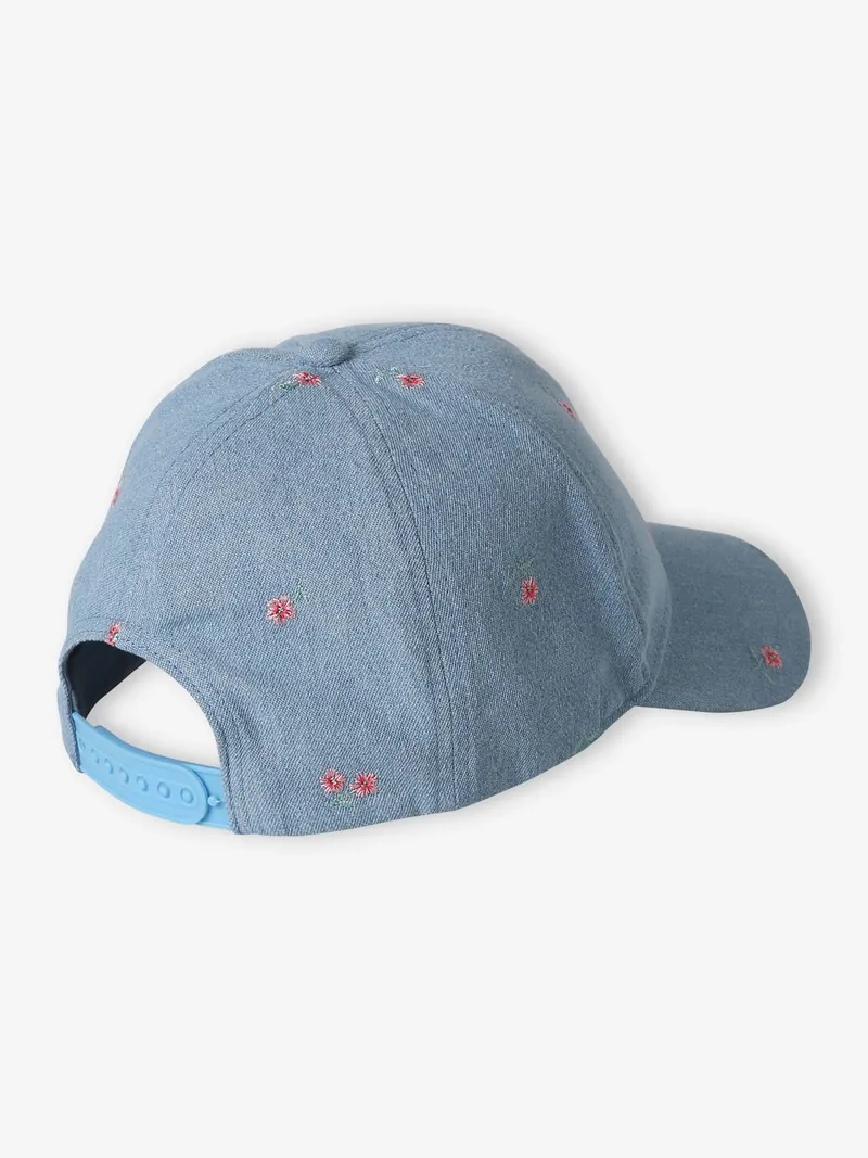 Vertbaudet Mädchen Cap mit Stickerei, Jeansblau, – Produktbild 3 von 4