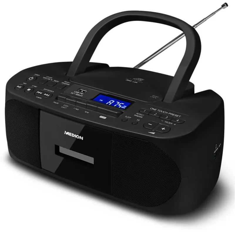 Medion Medion Radio (MW / UKW mit RDS, AM- / FM- Tuner, 3 W), Schwarz, – Produktbild 6 von 6