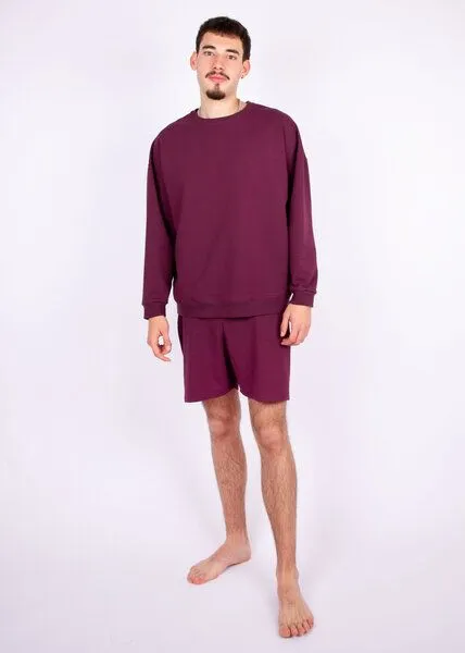 ÆVRIL ÆVRIL Unisex Sweatshirt // Aubergine Red // Bio-Baumwolle – Produktbild 2 von 4